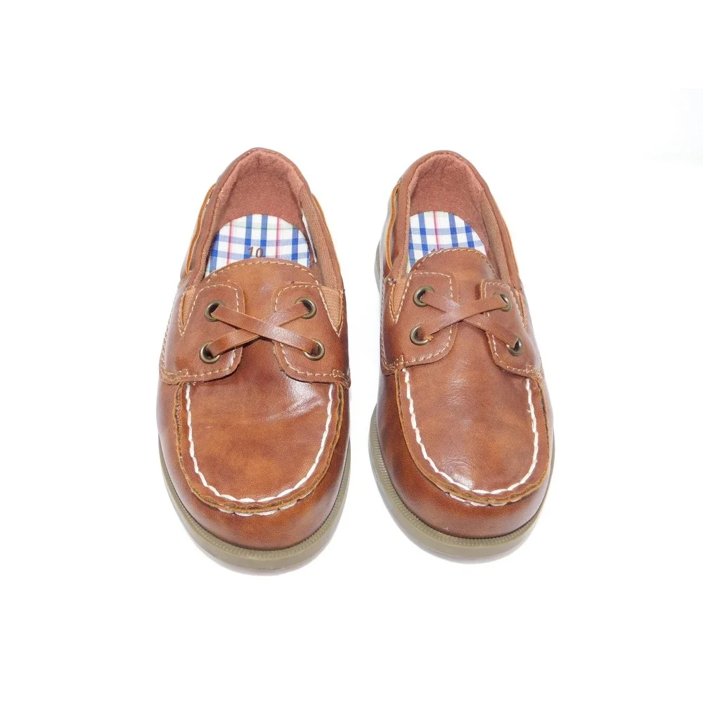 Carter's Size 10 Toddler Boys Slip On Loafers Boat Shoes Brown Church Preppy